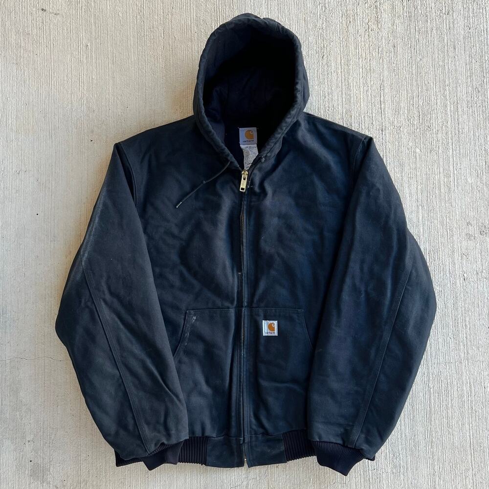 Carhartt J140 BLK black hooded work wear jacket